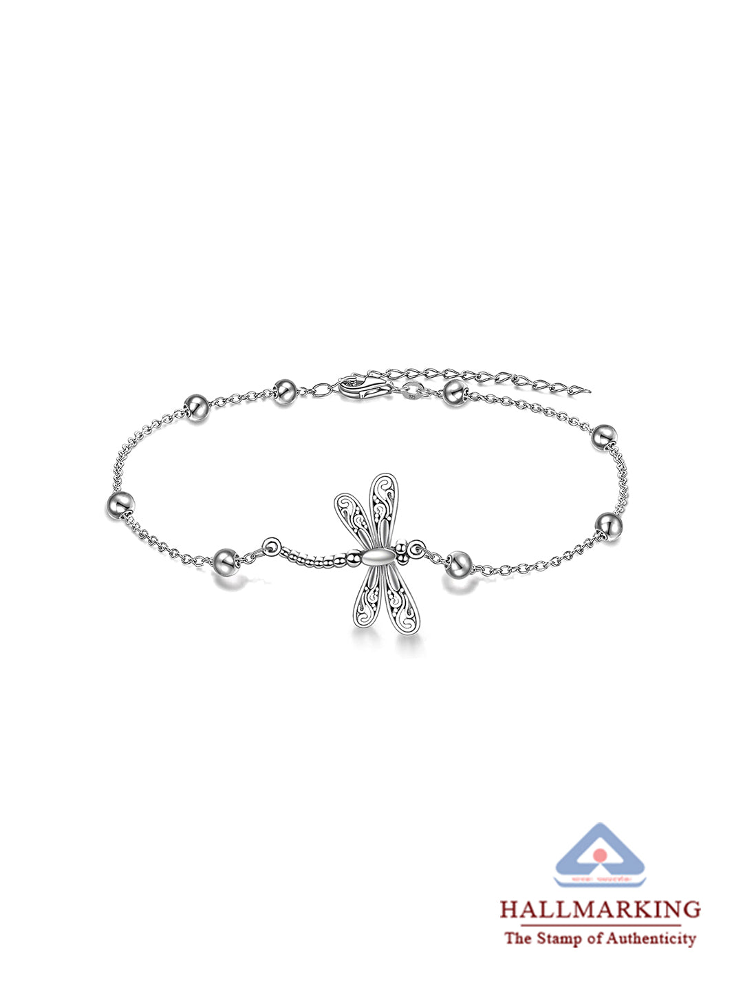 Libellula Dragonfly Beaded Station Women's Anklet