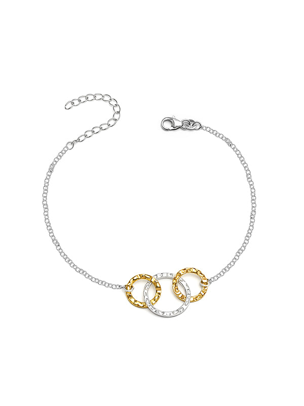 Round Shape Minimal Charm Anklet in Dual tone