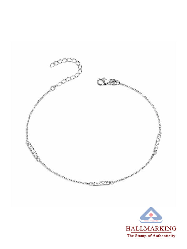 Tixerd Bar Minimal Charm Anklet in Silver