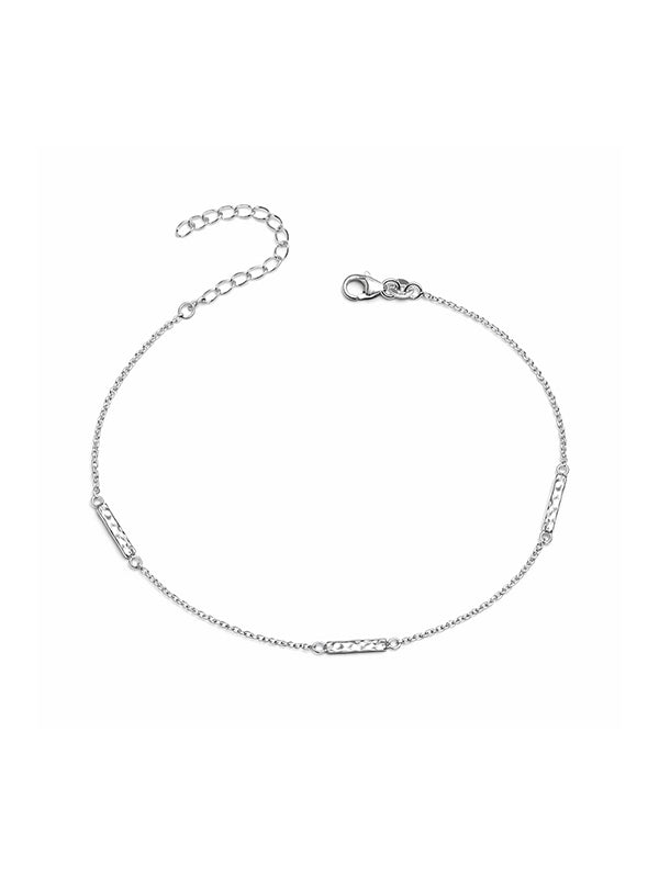 Tixerd Bar Minimal Charm Anklet in Silver