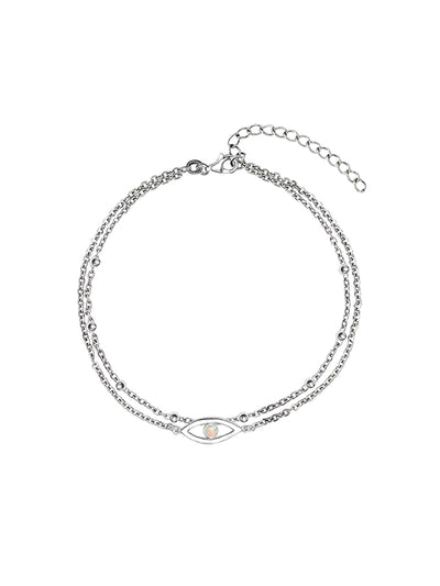 Evil Eye Minimal Charm Anklet