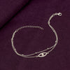 925 Sterling Silver Created Opal Layered Evil Eye Beaded Adjustable Anklet for Teen Women (SINGLE ANKLET)