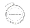 925 Sterling Silver Created Opal Layered Evil Eye Beaded Adjustable Anklet for Teen Women (SINGLE ANKLET)