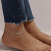 925 Sterling Silver Created Opal Layered Evil Eye Beaded Adjustable Anklet for Teen Women (SINGLE ANKLET)