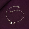 925 Sterling Silver Starfish Pearl Sea Adjustable Anklet for Teen Women
