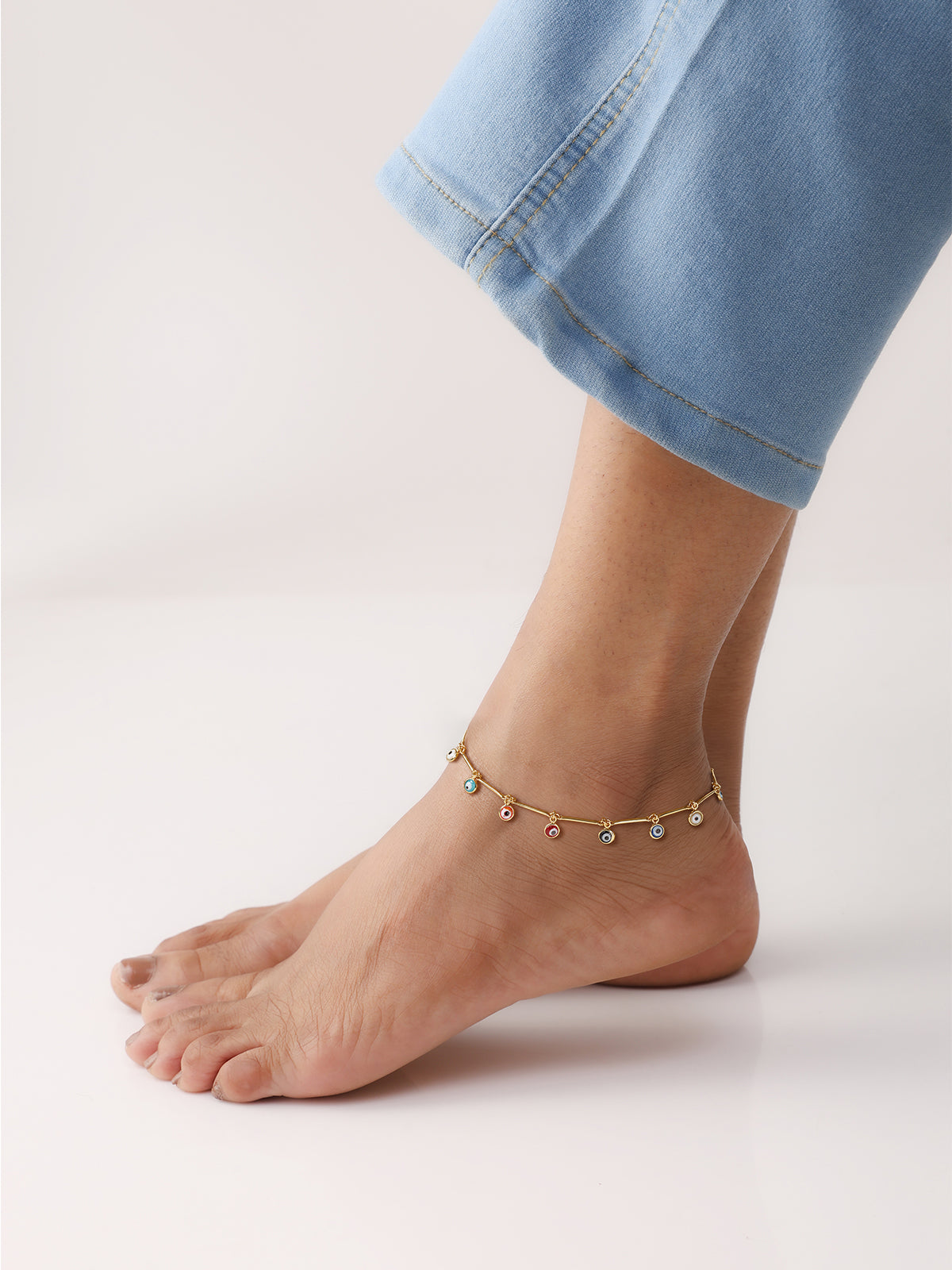 Evil Eye Gold Anklet