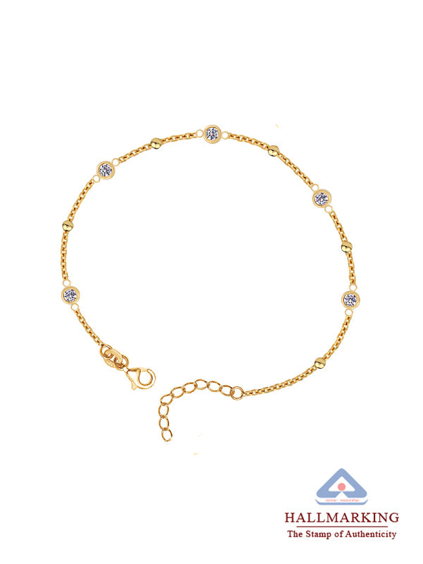 Gold-Plated Zirconia Station Anklet