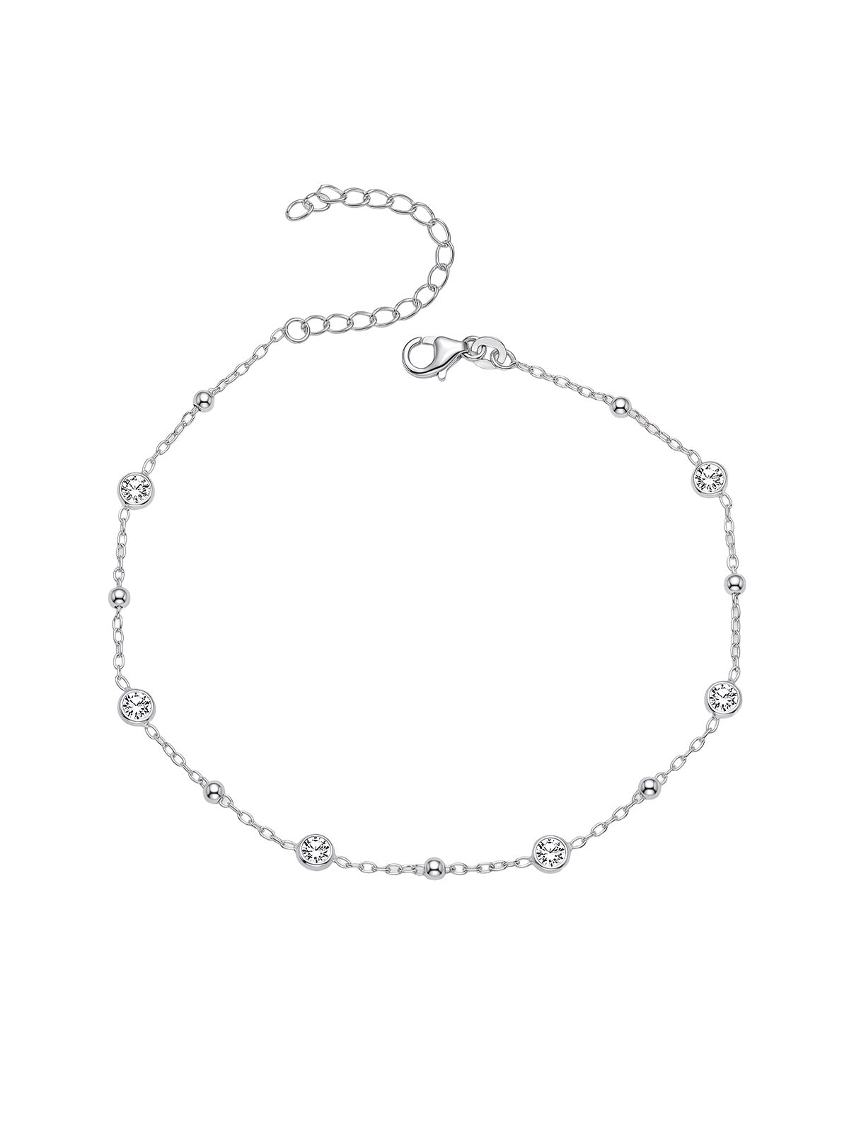Silver Pure Station Anklet