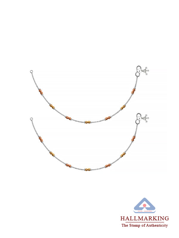 Multi-Tone Diamond Cut Bead Anklets