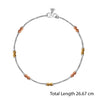 925 Sterling Silver Designer Multi Tone Diamond Cut Bead Anklets for Women And Girls (PAIR ANKLET)