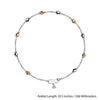 925 Sterling Silver Designer Multi Tone Diamond Cut Bead Anklets for Women And Girls ;10.5 Inches