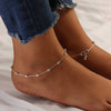 925 Sterling Silver Designer Multi Tone Diamond Cut Bead Anklets for Women And Girls ;10.5 Inches