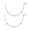 925 Sterling Silver Diamond Cut Bead Anklets for Women