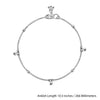 925 Sterling Silver Diamond Cut Bead Anklets for Women