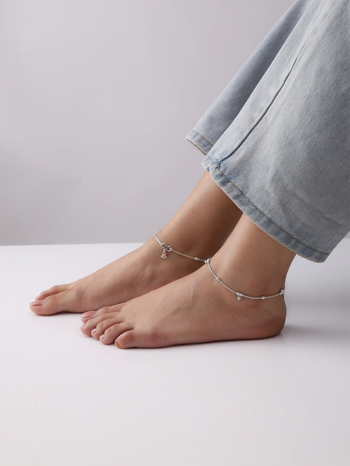 Diamond Cut Bead Anklet
