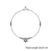 925 Sterling Silver Diamond Cut Black Bead Anklets for Women (PAIR ANKLET)