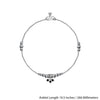 925 Sterling Silver Diamond Cut Black Bead Anklets for Women