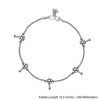 925 Sterling Silver Designer Oxidized Flower Anklets for Women And Girls ;10.5 Inches