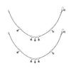925 Sterling Silver Designer Oxidized Heart Anklets for Women And Girls ; 10.5 Inches