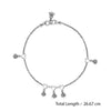 925 Sterling Silver Designer Oxidized Heart Anklets for Women And Girls (PAIR ANKLET)