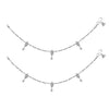 925 Sterling Silver Designer Oxidized Flower Anklets for Women And Girls (PAIR ANKLET)