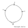 925 Sterling Silver Designer Oxidized Flower Anklets for Women And Girls (PAIR ANKLET)