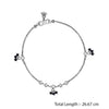 925 Sterling Silver Diamond Cut Black Bead Anklets for Women (PAIR ANKLET)