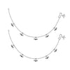 925 Sterling Silver Modern Black Bead Anklets for Women And Girls