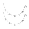 925 Sterling Silver Modern Black Bead Anklets for Women And Girls (PAIR ANKLET)