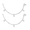 925 Sterling Silver Modern Heart Style Anklets for Women and Girls