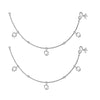 925 Sterling Silver Modern Heart Style Anklets for Women and Girls (PAIR ANKLET)