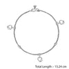 925 Sterling Silver Modern Heart Style Anklets for Women and Girls (PAIR ANKLET)