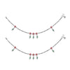 925 Sterling Silver Modern Flower Style Enamel Anklets for Women and Girls (PAIR ANKLET)