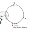 925 Sterling Silver Modern Flower Style Enamel Anklets for Women and Girls (PAIR ANKLET)