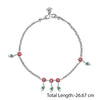925 Sterling Silver Modern Flower Style Enamel Anklets for Women and Girls (PAIR ANKLET)