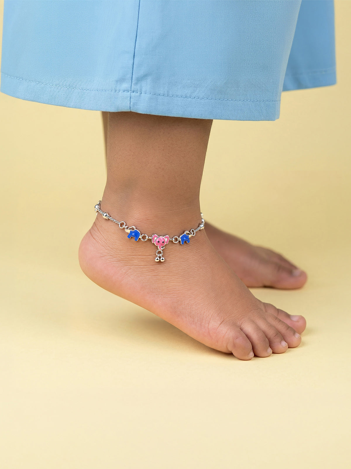 Elephant Trio Charm Anklet