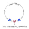 925 Sterling Silver Designer Enamel Anklets for Girls and Kids