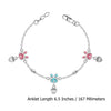 925 Sterling Silver Bunny Anklets for Girls and Kids