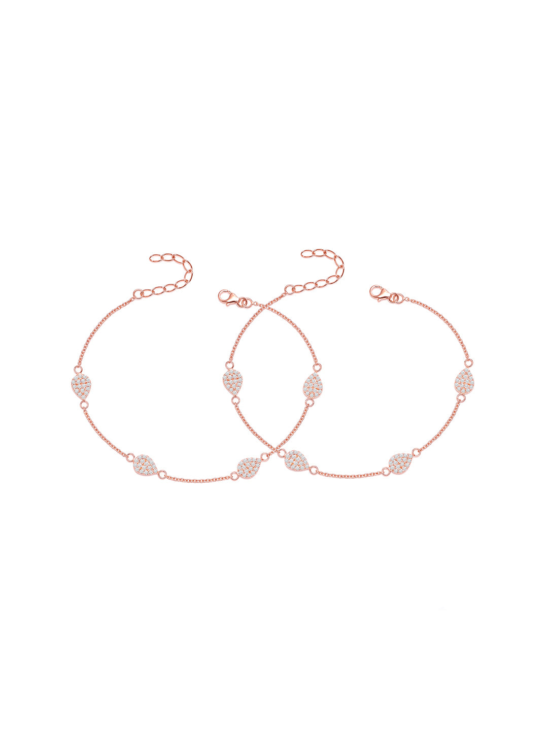 Blush Glow Rose Gold Teardrop Anklet