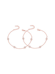Blush Glow Rose Gold Teardrop Anklet