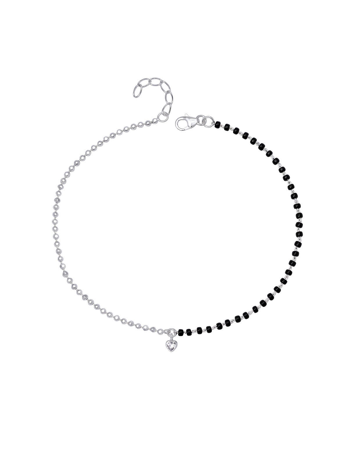 Heart Charm Dual Tone Anklet