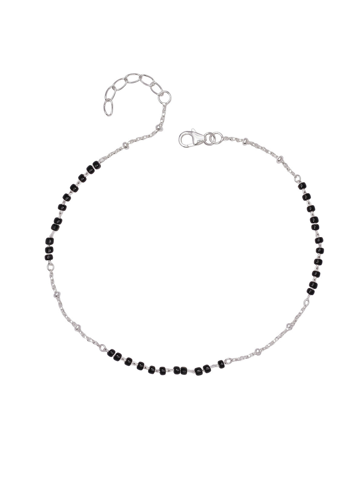 Noir Minimal Black Beaded Women?s Anklet