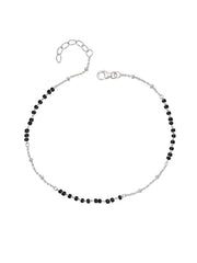 Noir Minimal Black Beaded Women?s Anklet