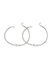 Silver Harmony Multi-Chain Oval Link Anklet