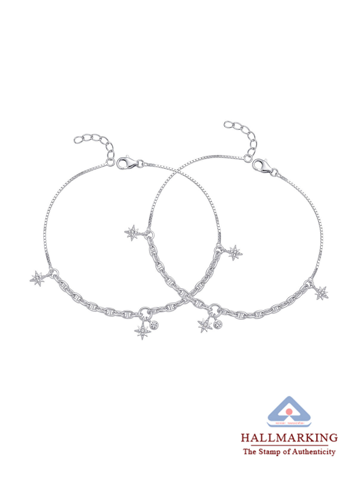 Silver Grace Charm Anklet