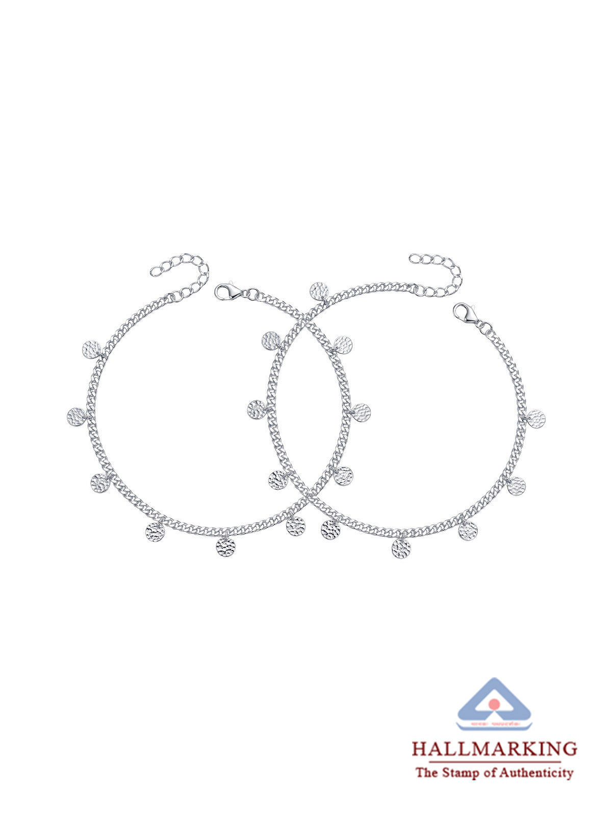 Silver Radiance Charm Anklet