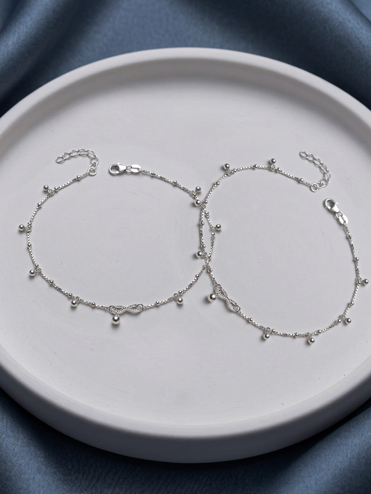 Silver Delicate Charm Anklet