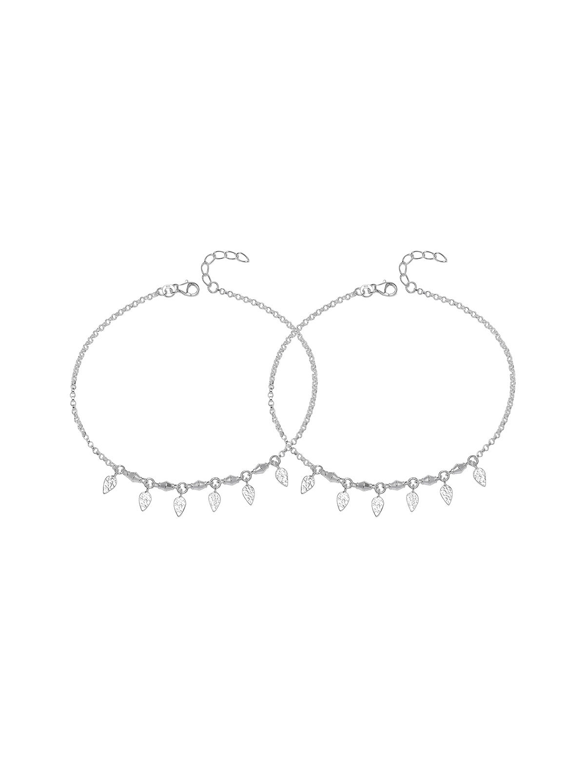 Silver Drift Charm Anklet