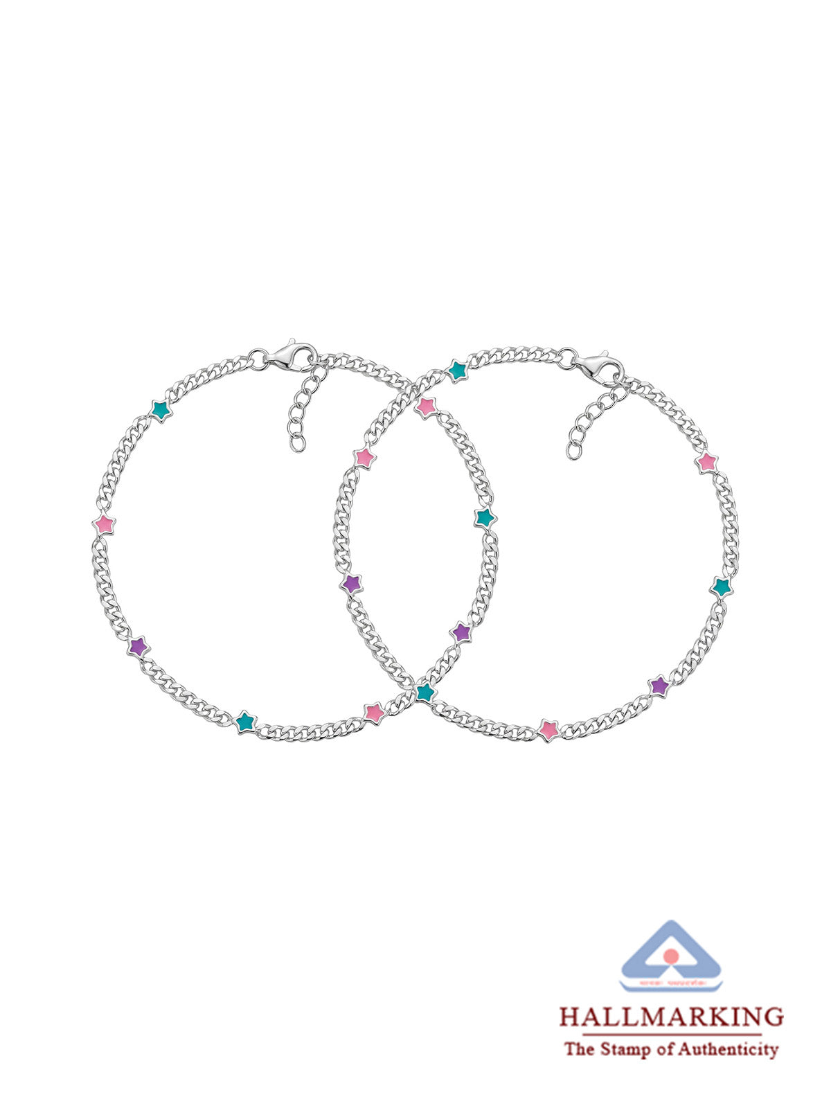 Silver Drift Charm Anklet