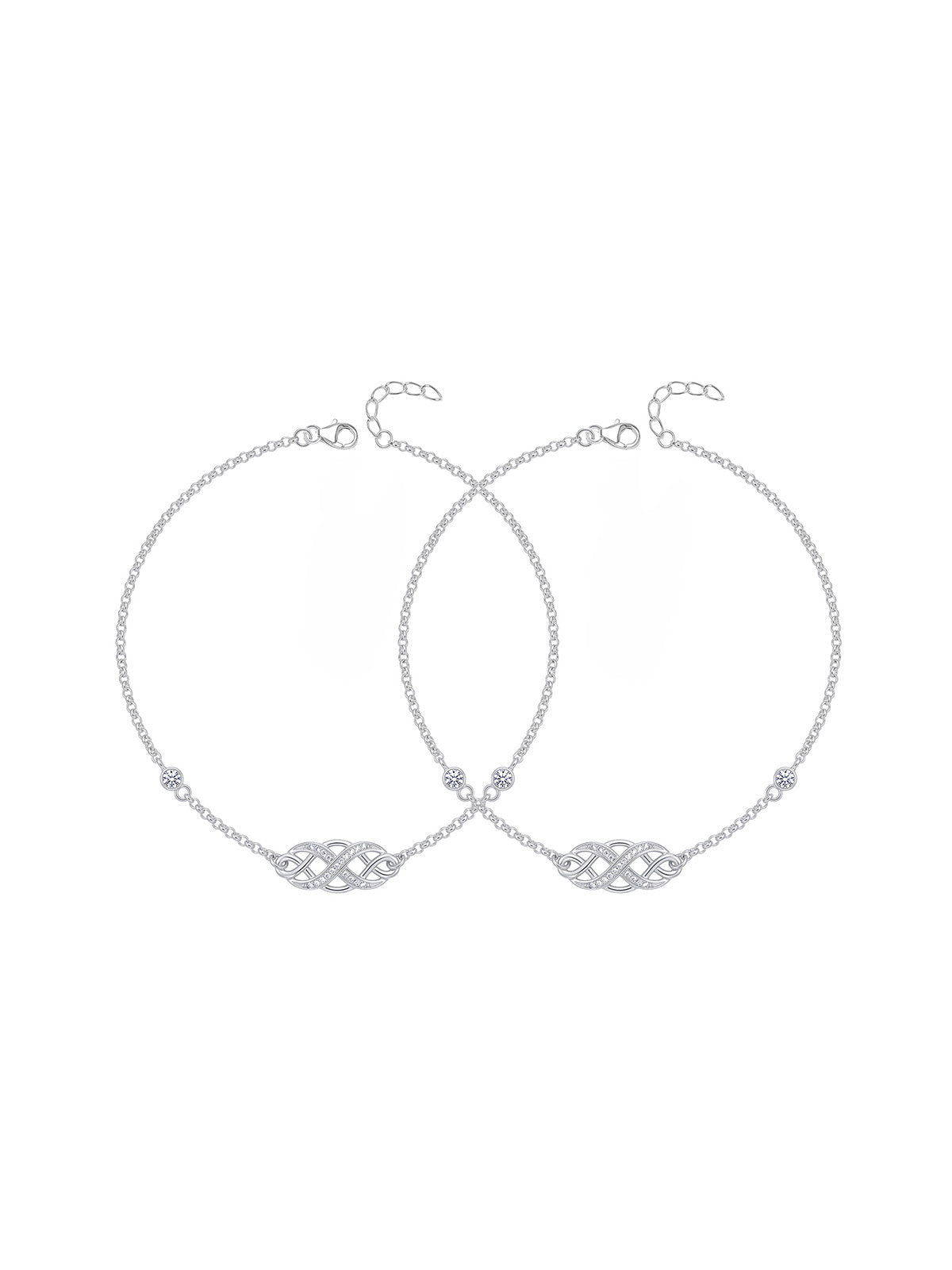 Rhodium Allure Charm Anklet